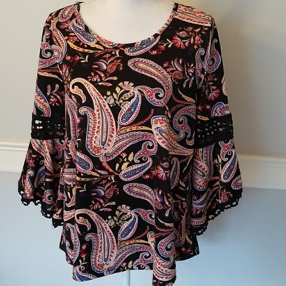 Stem & Vine peasant style top size medium
